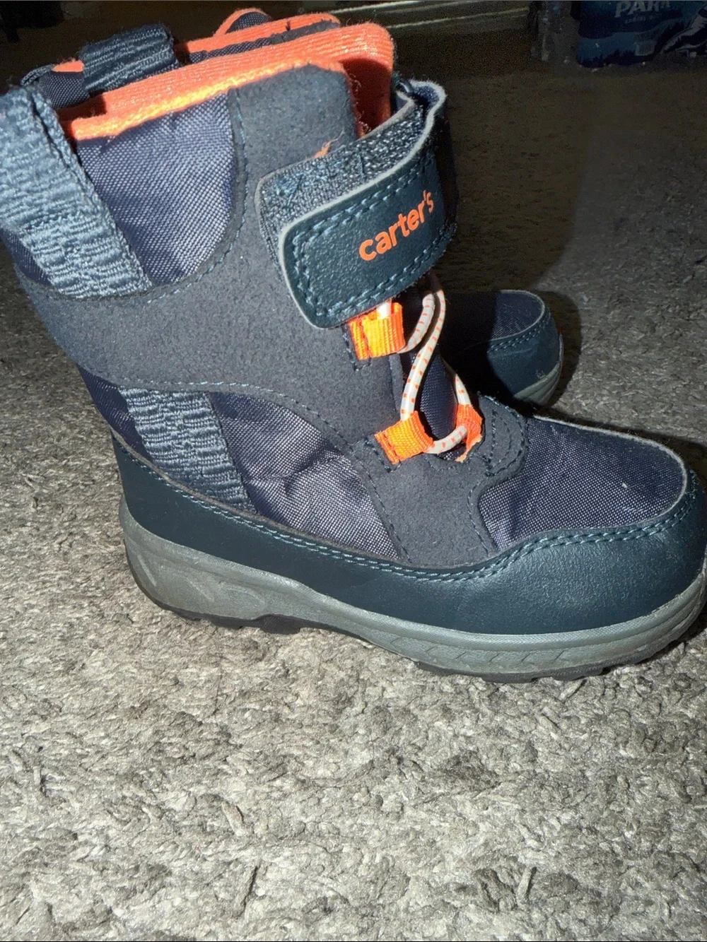 Carter's Navy and Orange Toddler Waterproof Snow Boots